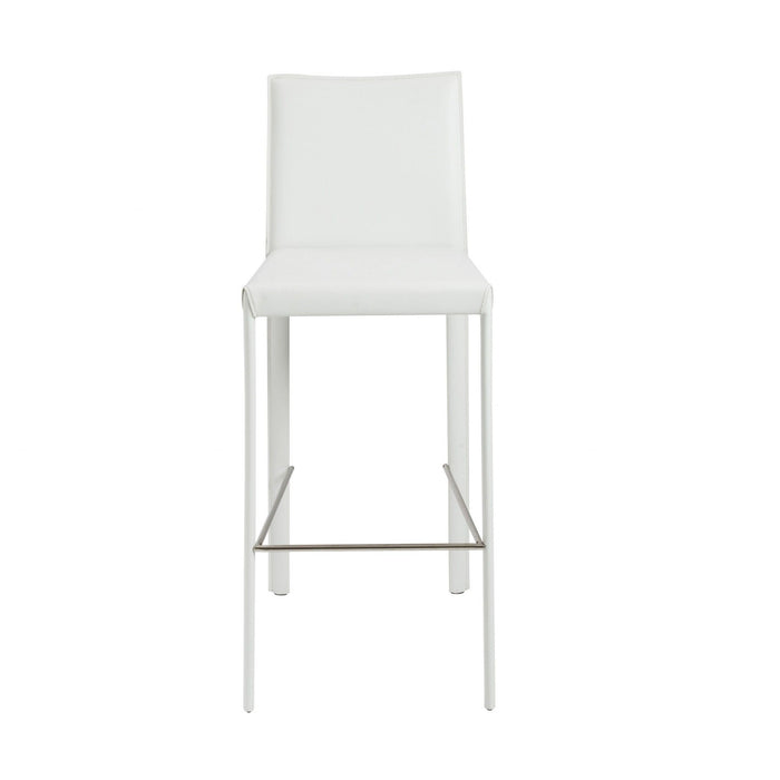 Steel Low Back Bar Height Bar Chairs (Set of 2) - White
