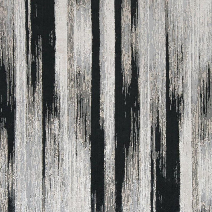 12' x 18' Abstract Power Loom Area Rug - Black Silver And Gray