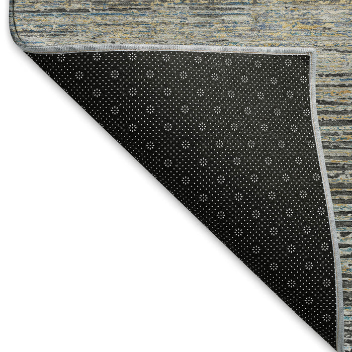 10' X 14' Striped Washable Area Rug With UV Protection (692631) - Granite Gray / Silver