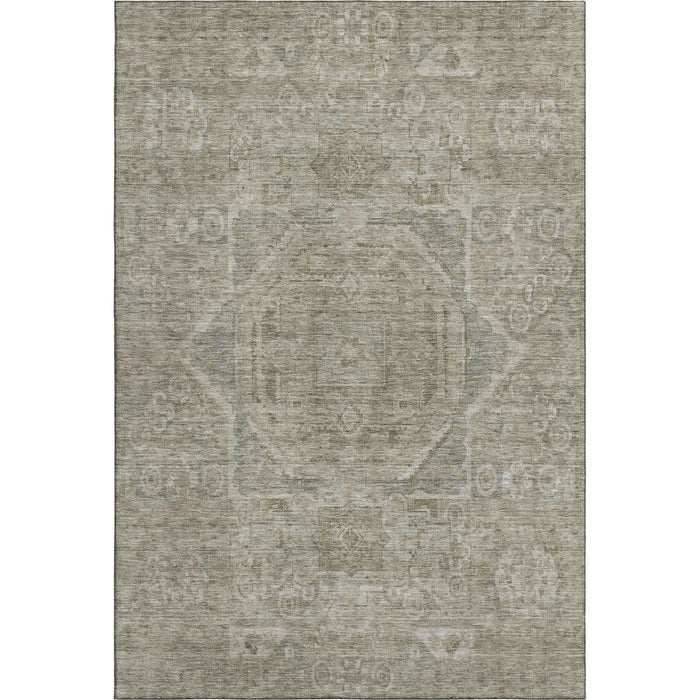 10' X 14' Oriental Washable Area Rug With UV Protection (699867) - Gray / Silver