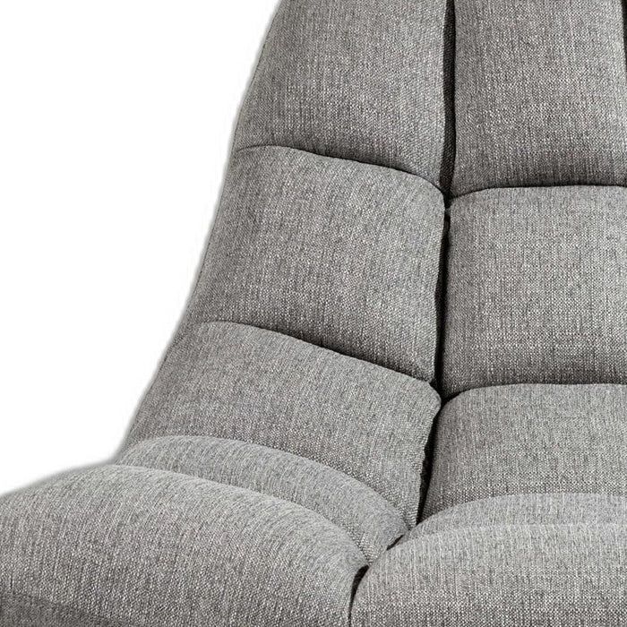 Linen Tufted Butterfly Chair - Gray And Silver