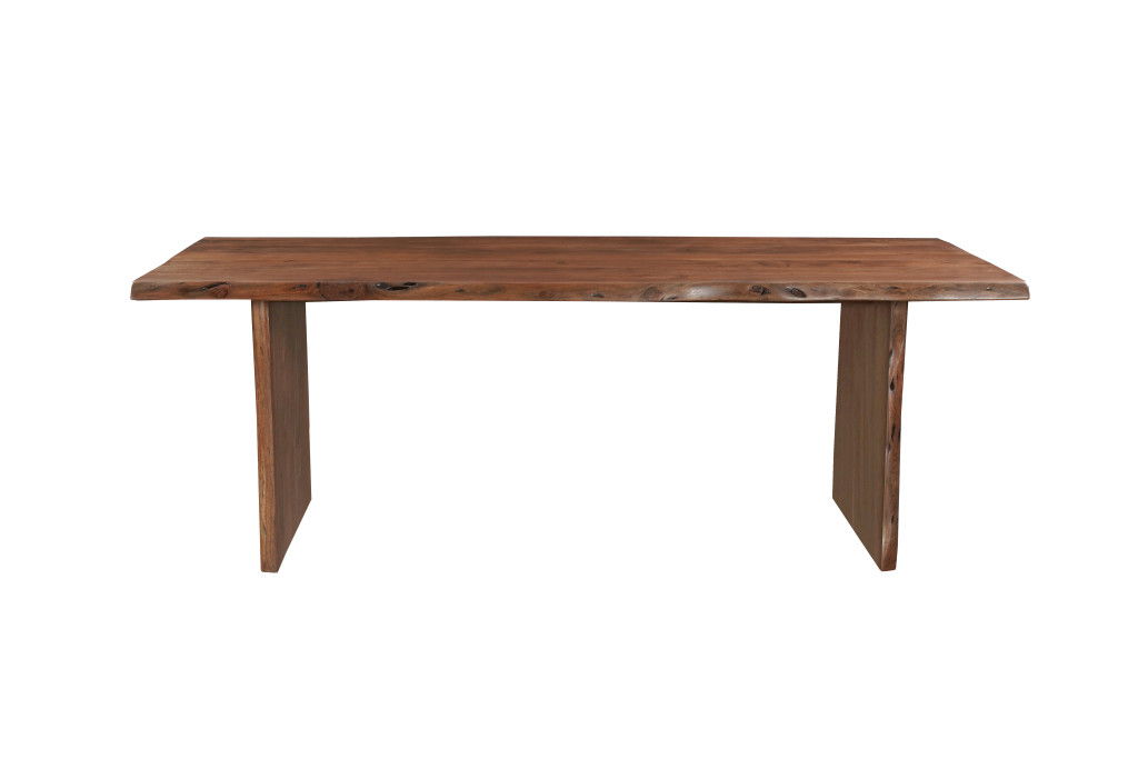 96" Solid Wood Live Edge Sled Base Dining Table - Brown