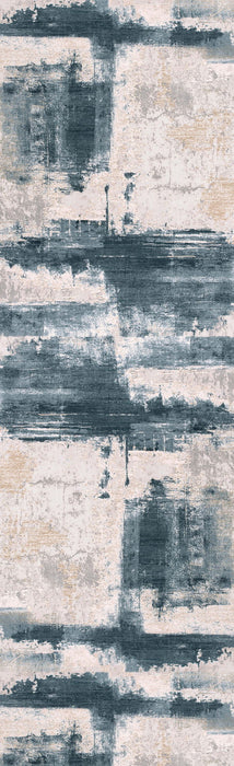 11' Abstract Runner Rug (610286) - Blue / Beige