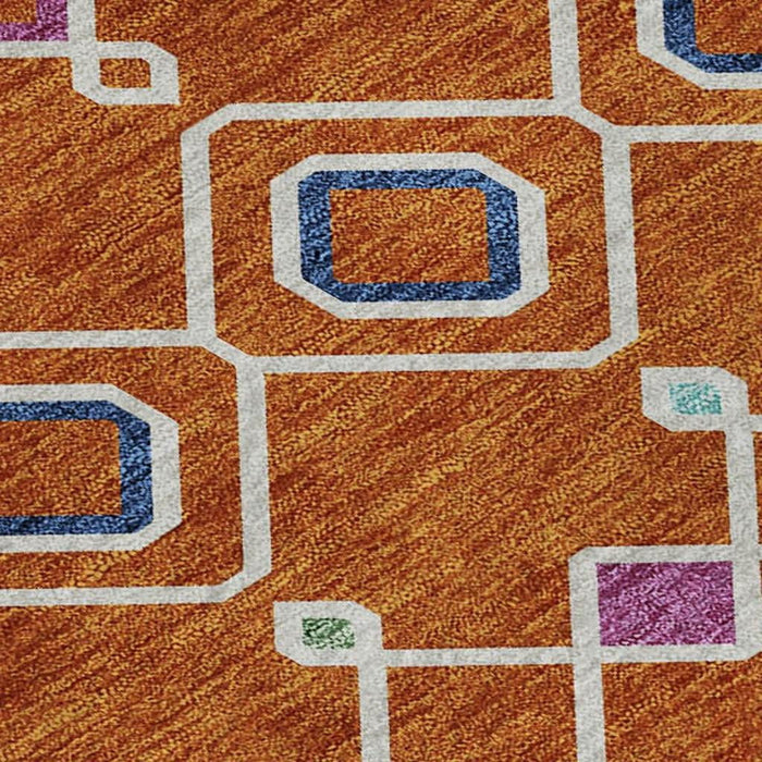 10' X 14' Southwestern Washable Area Rug With UV Protection (674736) - Orange / Purple / Blue