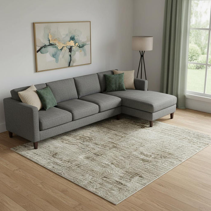 10' X 14' Abstract Washable Area Rug With UV Protection (706855) - Beige / Brown