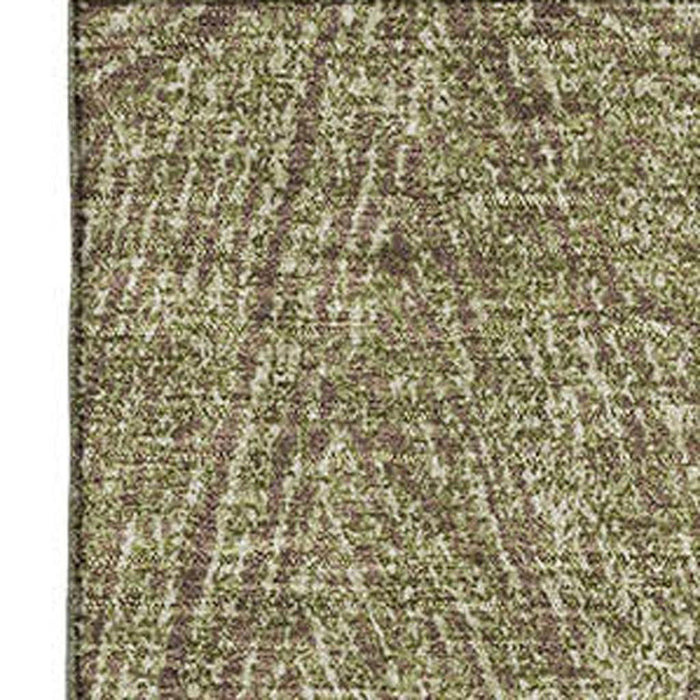 10' X 14' Abstract Washable Area Rug With UV Protection (678149) - Green / Beige