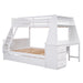 Giga bunk bed with built-in desk, trundle, three storage drawers, and a shelf, featuring a sturdy wood frame and modern design.