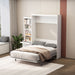 Giga modern vertical Murphy bed with built-in shelf and drawers, wall-mounted space-saving storage bed with gas struts in bedroom or guestroom
