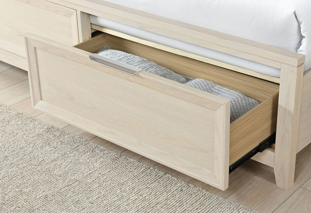 Mariah - 5 Piece Full Bedroom Set (Bed, Dresser & Mirror, Nightstand, Chest) - Beige