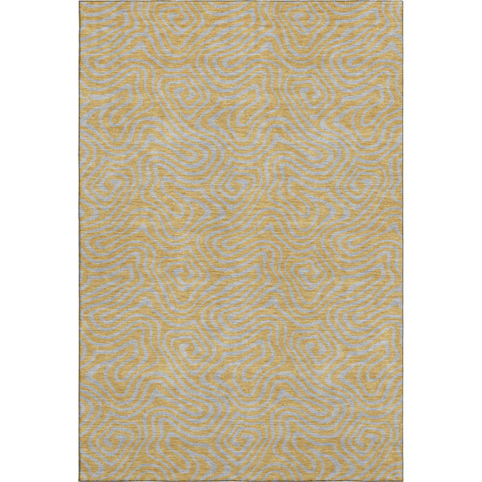 10' X 14' Abstract Washable Area Rug With UV Protection (680957) - Gold / Ivory