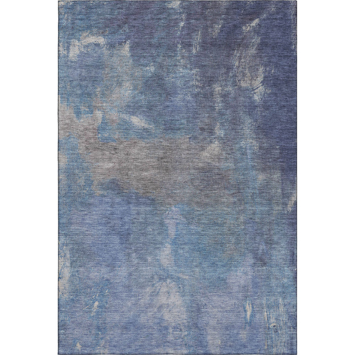 10' X 14' Abstract Washable Area Rug With UV Protection (693222) - Blue / Gray / Silver