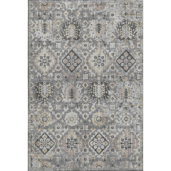 10' X 14' Oriental Washable Area Rug With UV Protection (710538) - Gray / Silver
