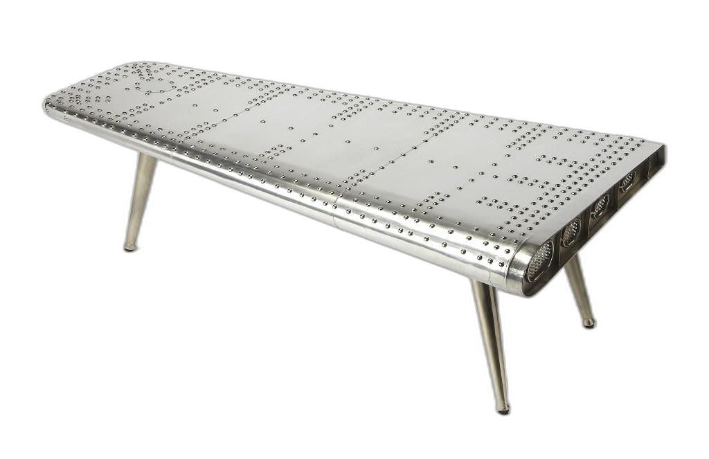 Aluminum And Metal Coffee Table - Silver
