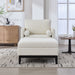 Giga farmhouse upholstered accent chair with matching ottoman and reversible lid coffee table, stylish and comfortable stationary furniture set.