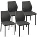 Set of modern Giga dining chairs with armless design and metal legs, ideal for living rooms and kitchens.