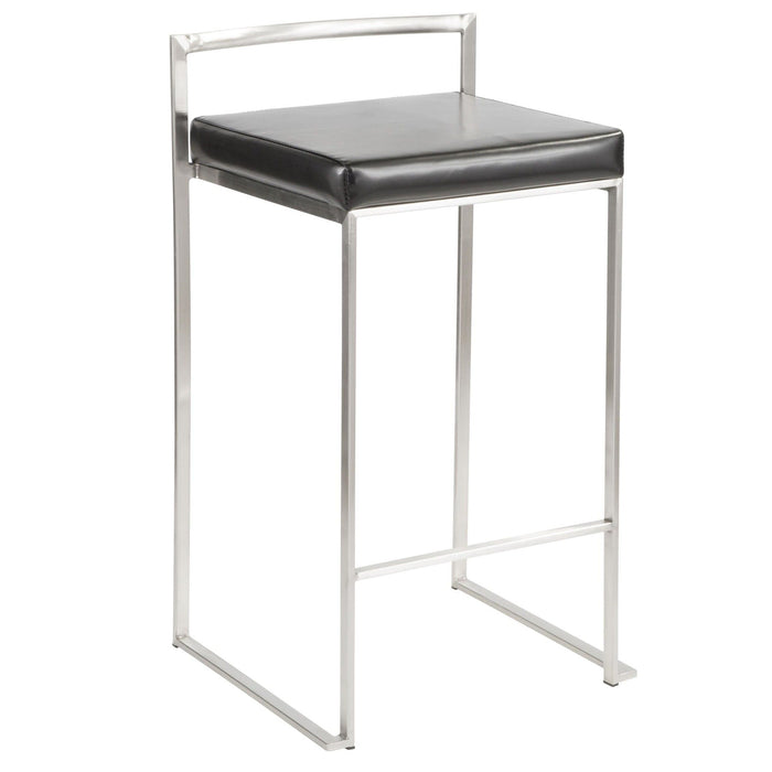 Fuji - 26" Stackable Counter Stool - Brushed Stainless Steel