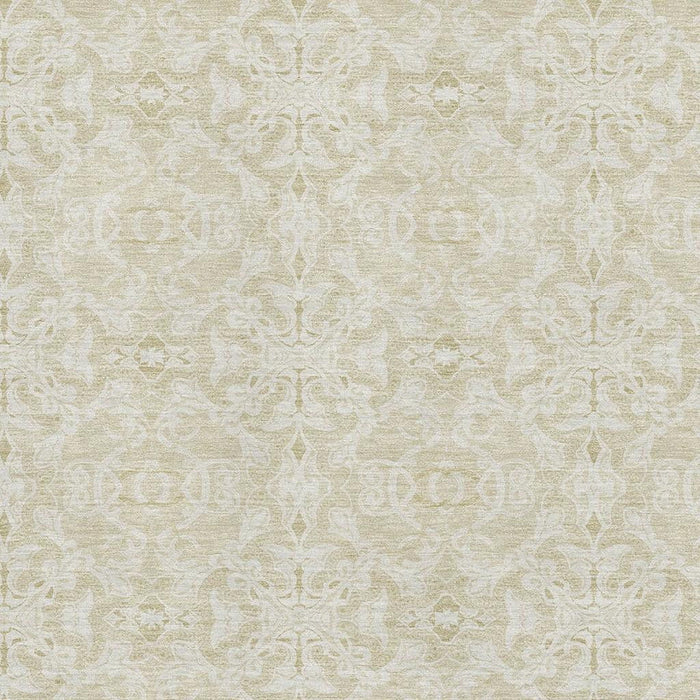 10' X 14' Medallion Washable Area Rug With UV Protection - Tan And Beige