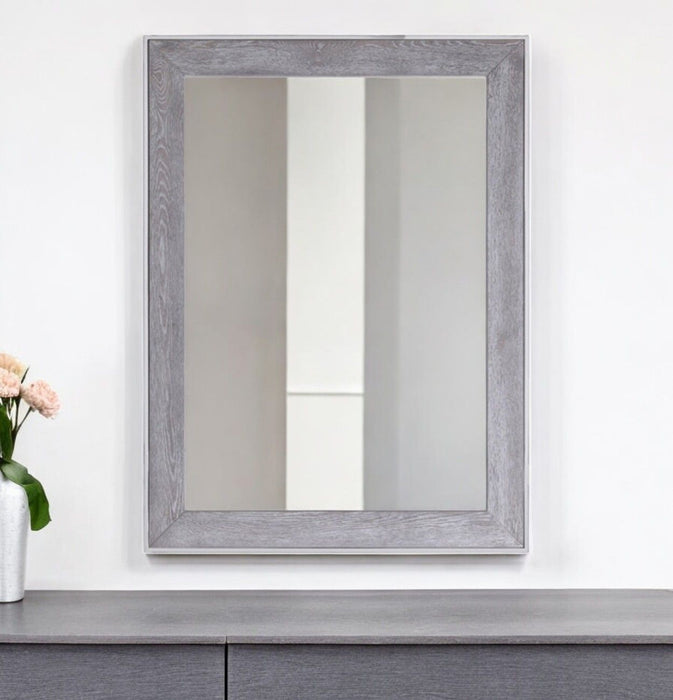 40" Framed Accent Mirror - Gray / Silver