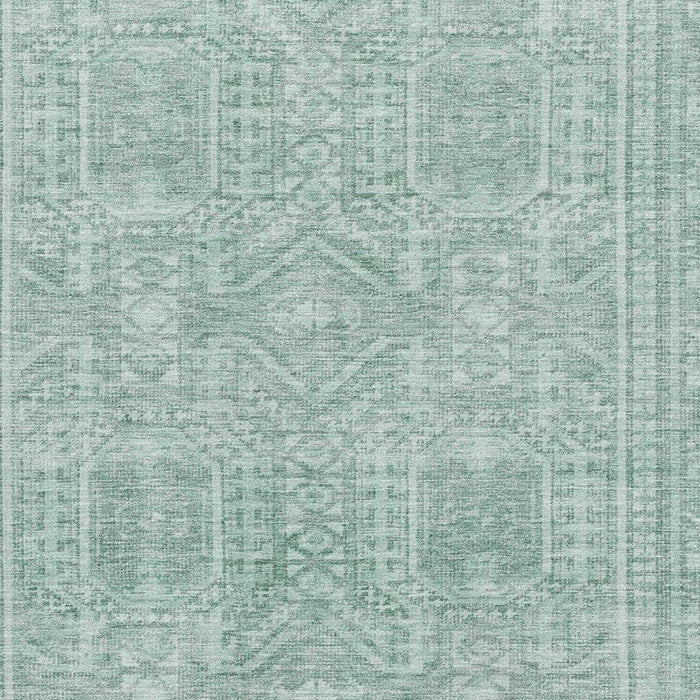 10' X 14' Geometric Washable Area Rug With UV Protection (708151) - Teal / Aqua