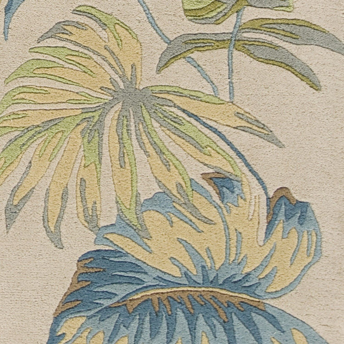 5' x 8' Wool Area Rug - Ivory Or Blue