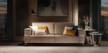 Beige ArredoAmbra 2-seat stationary loveseat sofa by ESF with plush cushions and modern design, perfect for living room seating.
