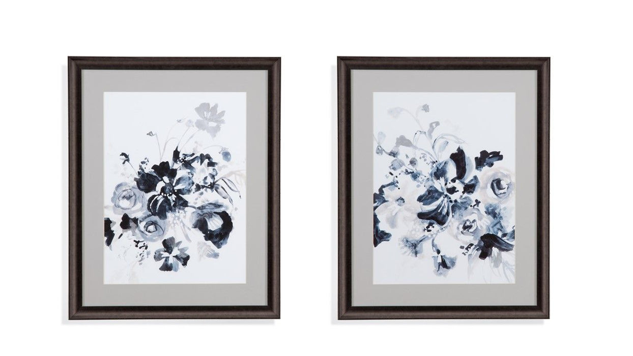 Floral Entanglement - Framed Print (Set of 2) - Black