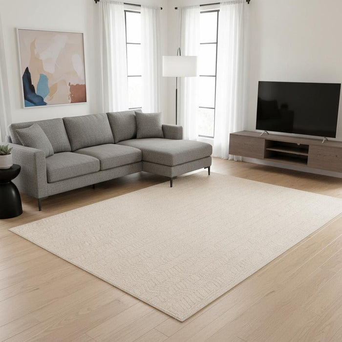 8' X 11' Chevron Area Rug (661313) - Beige / Cream