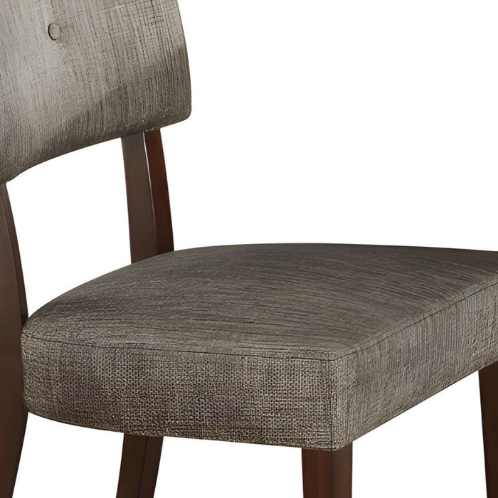 Tufted And Upholstered Fabric Open Back Dining Side Chairs (Set of 2) - Espresso