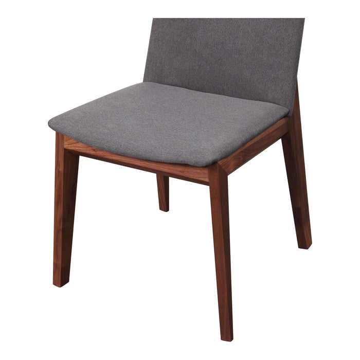 Fabric Solid Wood Dining Side Chairs (Set of 2) - Gray / Brown