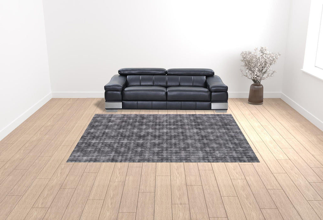 9' x 12' Grey Medallion Hand Loomed Area Rug - Brown And Dark