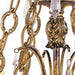 Gold 41-inch six-light metal chandelier with shades, dimmable HomeRoots chandelier hanging with decorative shades and modern design.