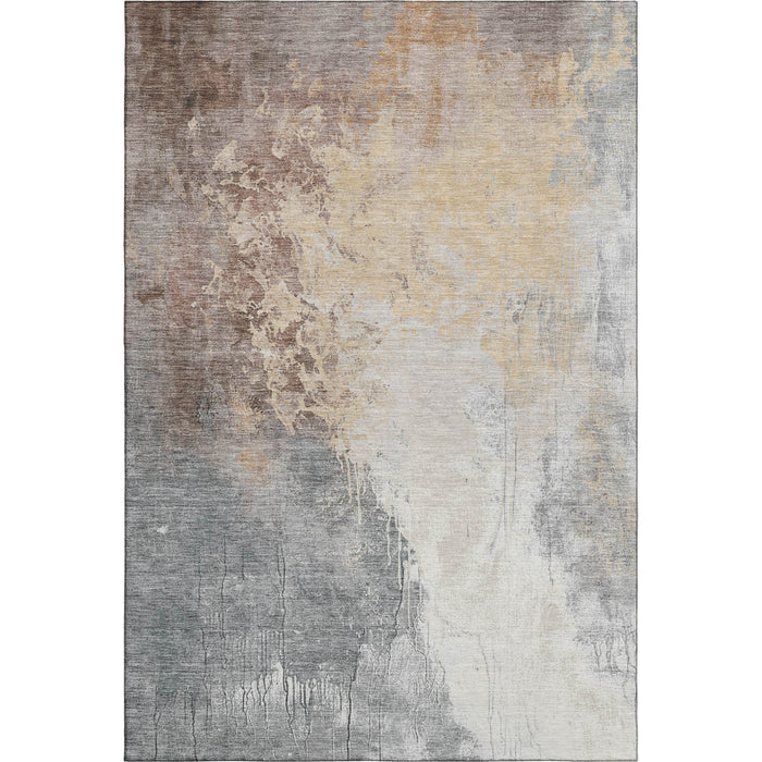 10' X 14' Abstract Washable Area Rug With UV Protection (705461) - Coral / Beige / Ivory