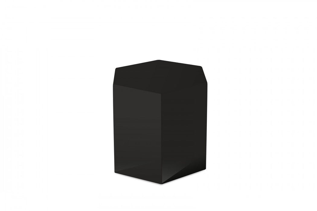 13" High Gloss Manufactured Wood Hexagon End Table - Black