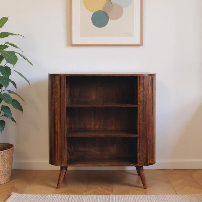 39" Solid Wood Three Tier Bookcase - Chestnut