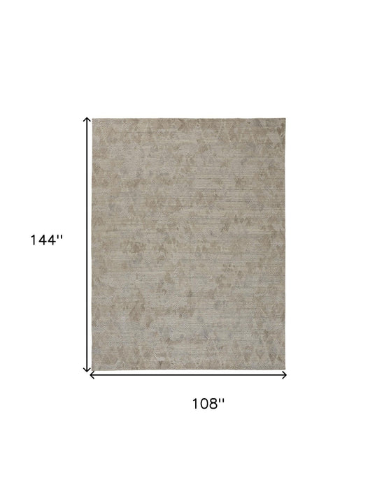 9' x 12' Abstract Hand Woven Area Rug - Gray And Taupe