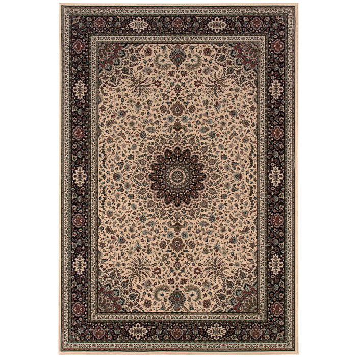 10' X 13' Oriental Area Rug - Ivory And Black