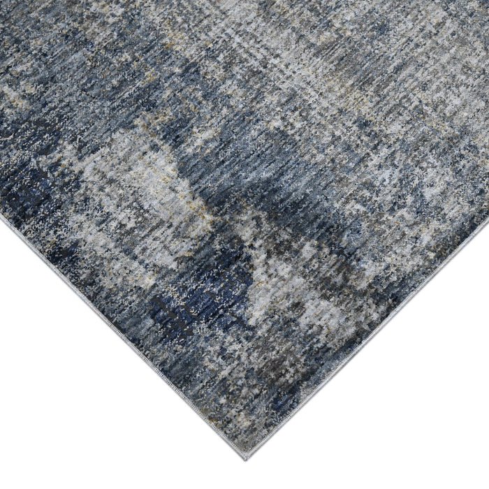 9.8' x 13.1' Abstract Power Loom Area Rug - Ivory Navy And Gray