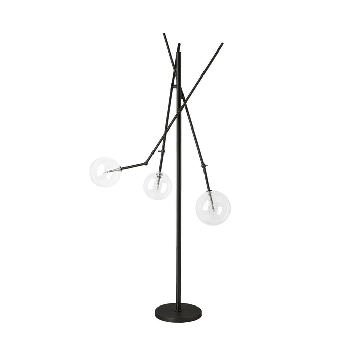 Tri Globe Contemporary Metal Floor Lamp - Black
