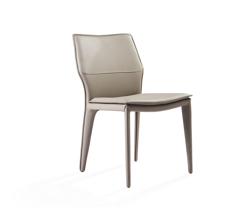Upholstered Faux Leather Dining Side Chairs (Set of 2) - Taupe