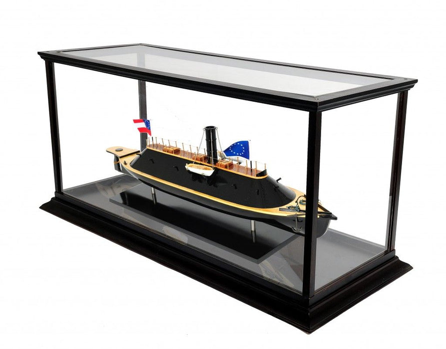 Hand Painted CSS Virginia Display Case Model Boat - Brown / Black