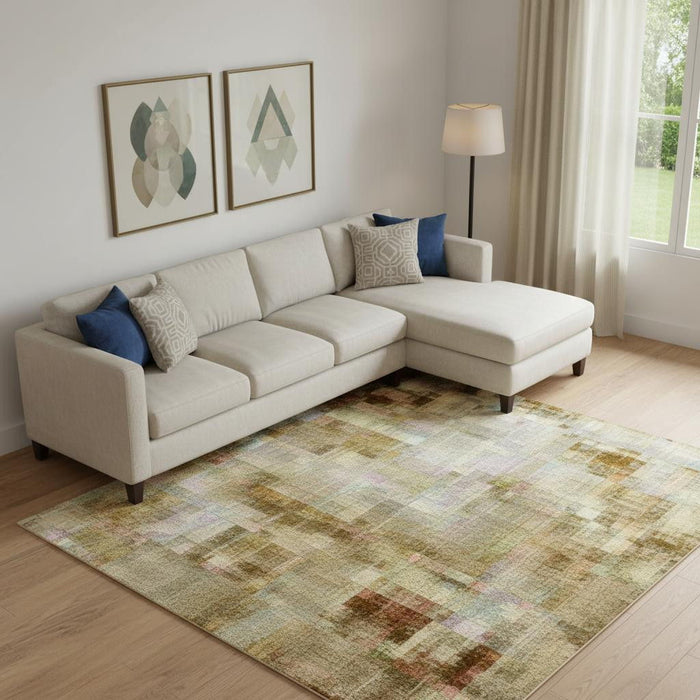 10' X 14' Ombre Washable Area Rug With UV Protection (710927) - Gold / Beige / Wheat