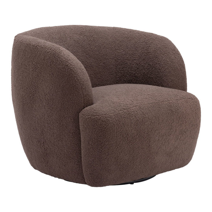 30" Modern Upholstered Swivel Arm Chair - Brown