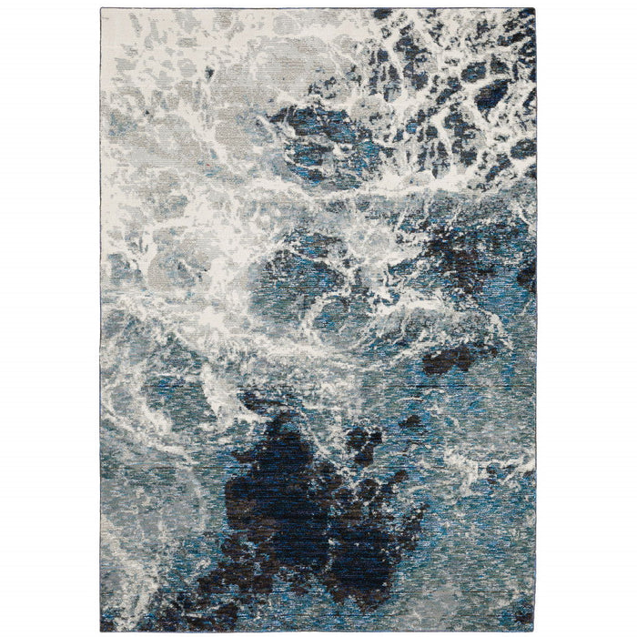 10' x 13.1' Abstract Power Loom Area Rug - Gray