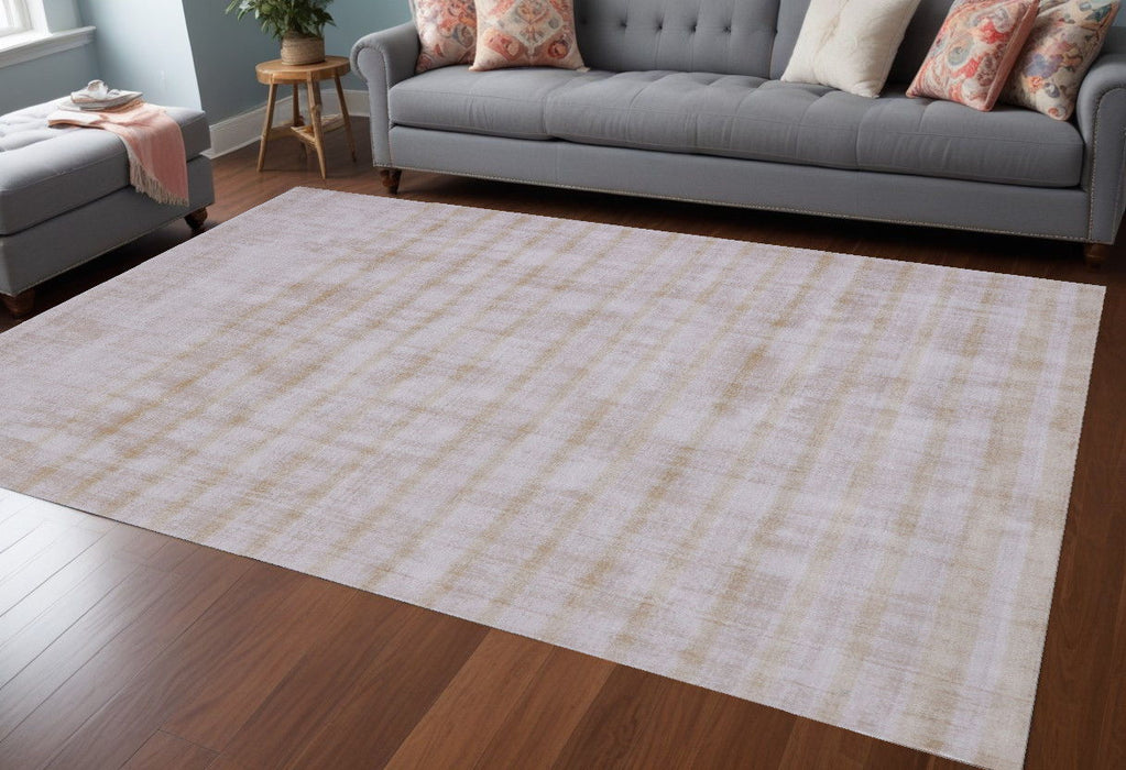 8' x 10' Hand Loomed Area Rug - Camel Striped