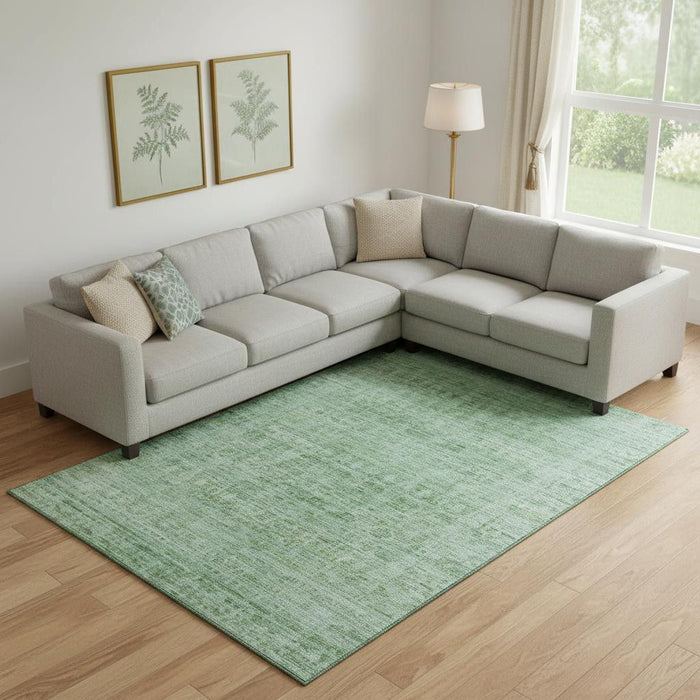 10' X 14' Oriental Washable Area Rug With UV Protection (701015) - Teal / Pale Aqua