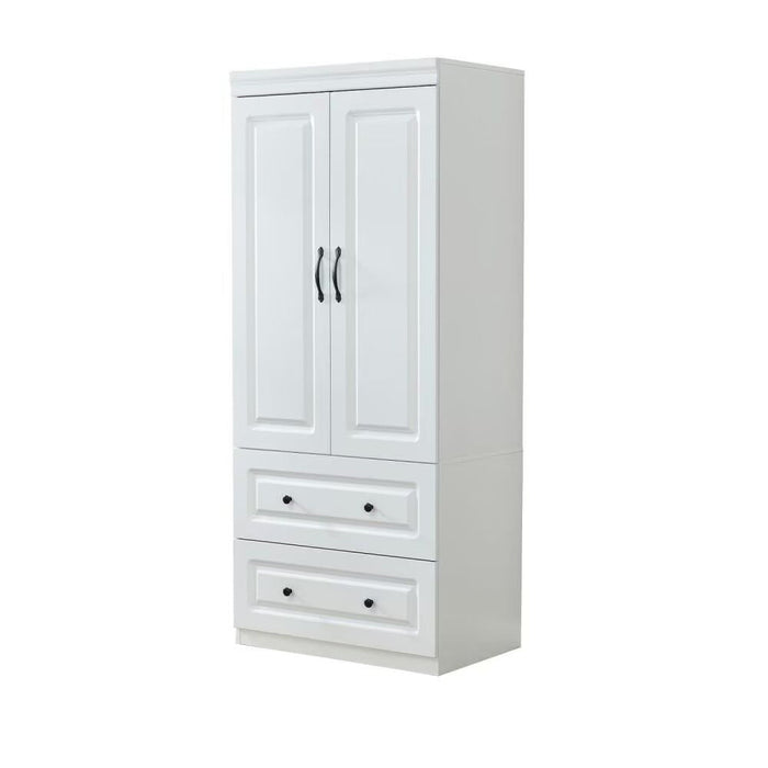 74" Two Door Two Drawer Combo Dresser - White