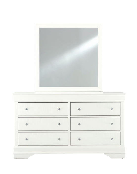 Pompei - 4 Piece Twin Bedroom Set (Bookcase Twin Bed, Dresser, Mirror And Nightstand) - White