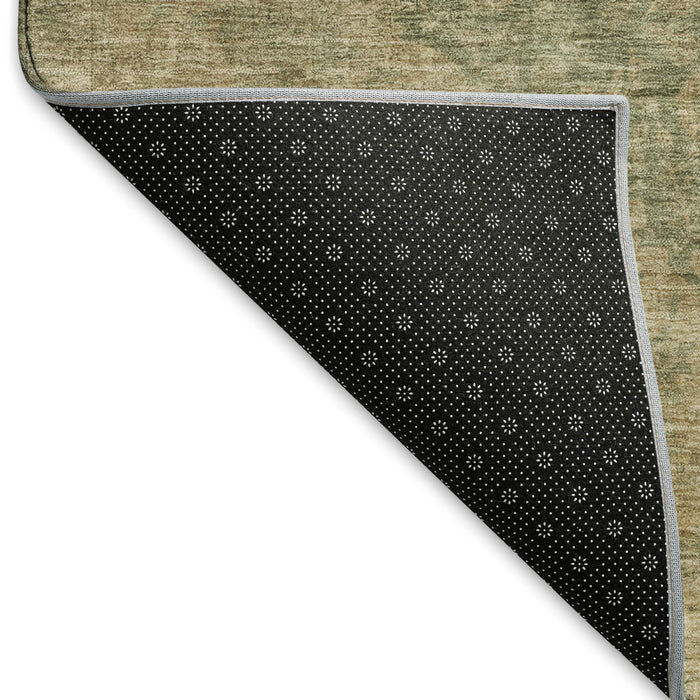 10' X 14' Medallion Washable Area Rug With UV Protection (696284) - Artichoke Green / Beige / Tan