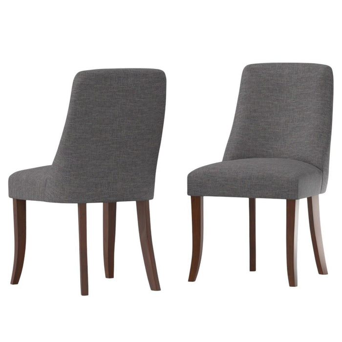 Solid Wood Dining Parsons Chairs (Set of 2) - Gray / Brown