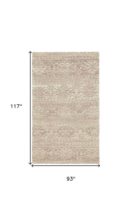 8' x 10' Wool Southwestern Hand Knotted Area Rug - Brown And Tan